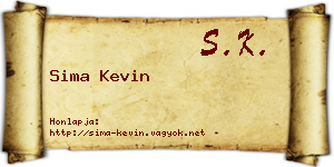 Sima Kevin névjegykártya
